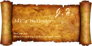 Jég Heliodor névjegykártya